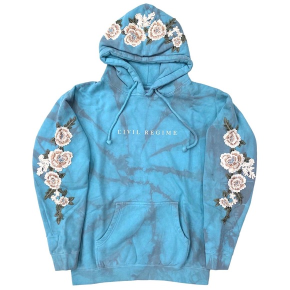 Civil Regime by Darc Sport Women's White Rose Tie Dye Hoodie in Artic Bloom - Picture 1 of 3